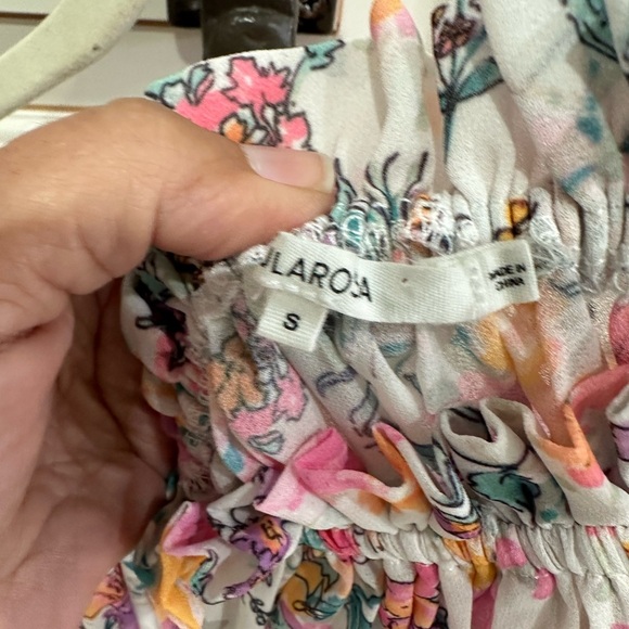 Tularosa Medium Brogan Mini Dress Multicolor Off The Shoulder Floral Ruffle (19) - Picture 7 of 7